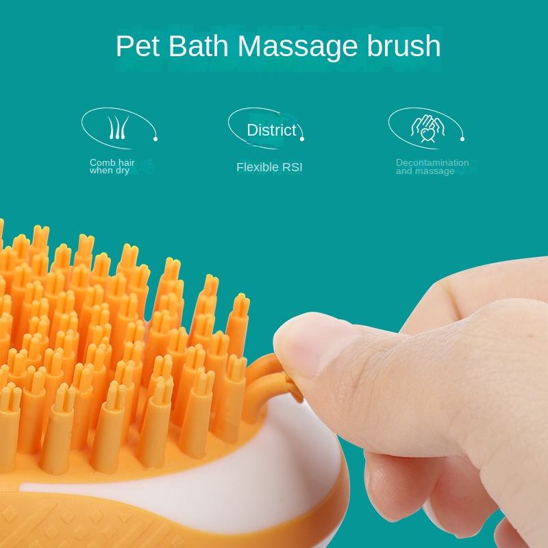 ScrubSpa Dual-Action Bath Brush - Massage & Shampoo Dispenser for Pets
