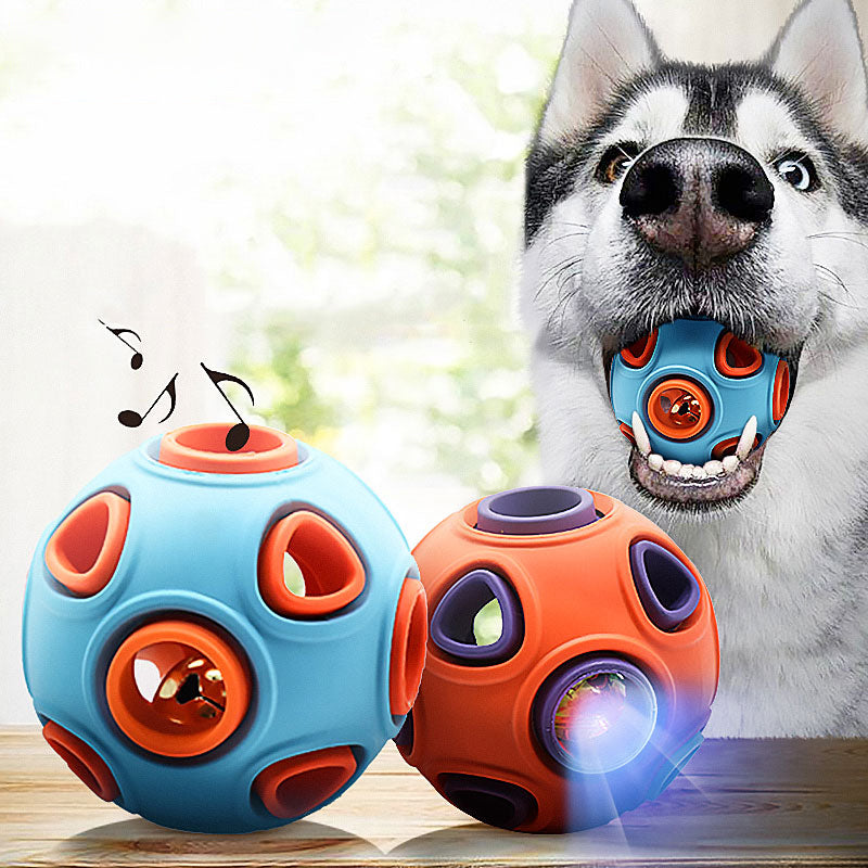 GlowBounce LED Ball - Light-Up Squeaky Toy for Dogs