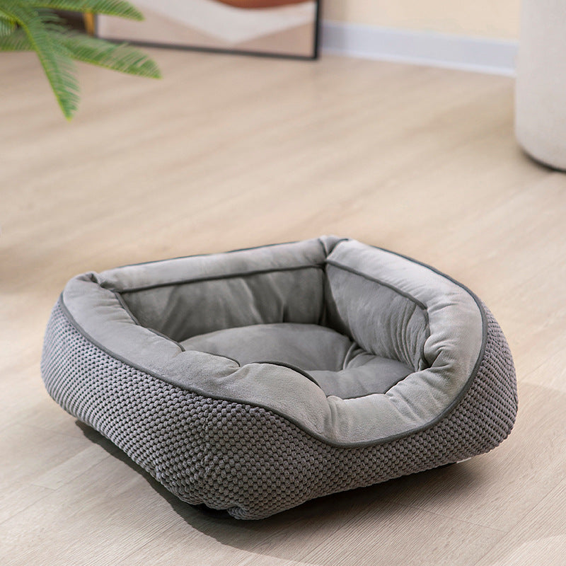 CozyNest Calming Bed - Anti-Anxiety Plush Pet Bed for Dogs & Cats