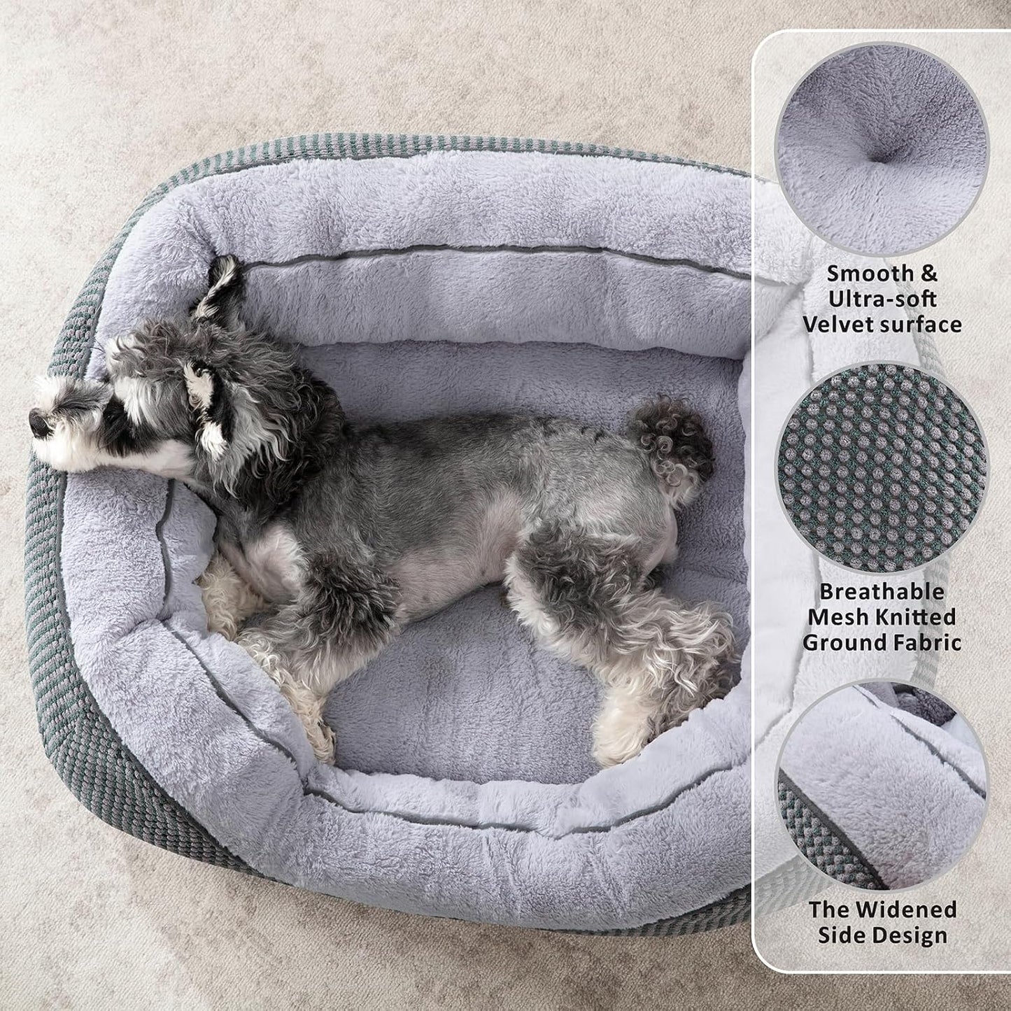 CozyNest Calming Bed - Anti-Anxiety Plush Pet Bed for Dogs & Cats