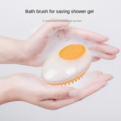 ScrubSpa Dual-Action Bath Brush - Massage & Shampoo Dispenser for Pets