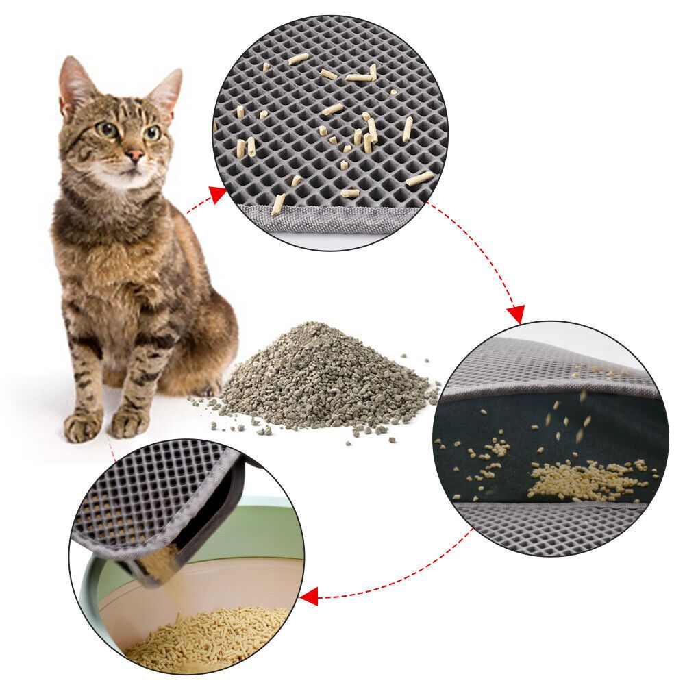 TrackTrap Honeycomb Litter Mat - Double Layer Scatter Control for Cats